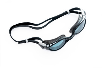 Sports black swimming pool glasses with blue glasses