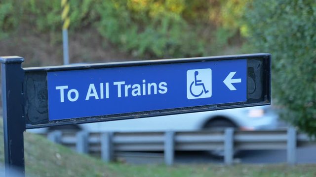 To all trains handicap sign outside