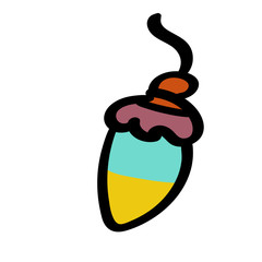 Light bulb garland. Decorative Accessory for comfort. The season is winter. Warmth and comfort. - Vector. Vector illustration