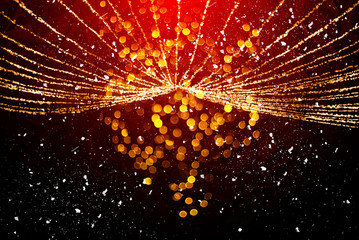 Abstract winter holidays golden sparks background