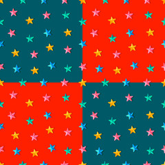 Red-green pattern with stars