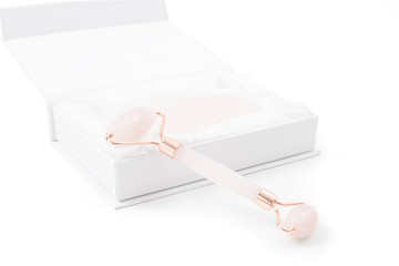 Jade roller. Jade face roller for beauty facial massage therapy
