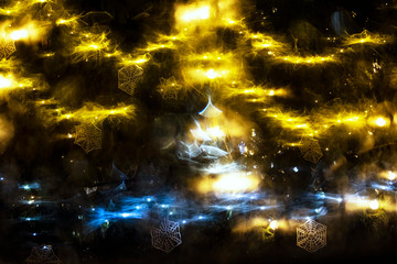 abstract background of golden lights