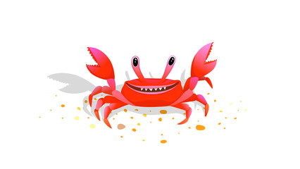 Crab baby character friendly childlike kids comic cartoon.