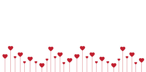 red heart border on white background vector illustration EPS10