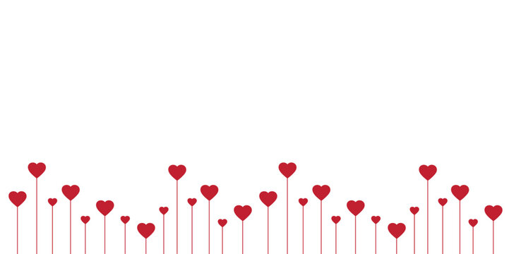 red heart border on white background vector illustration EPS10