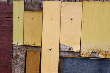 Vintage wooden wall or floor background and texture. Old weathered wooden plank painted