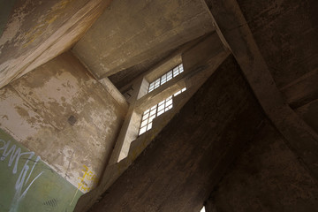 old abandoned industrial stair case to nowhere