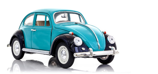 Beetle can in blue and black