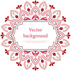 Floral background with abstract ornament. Vintage business with place for text