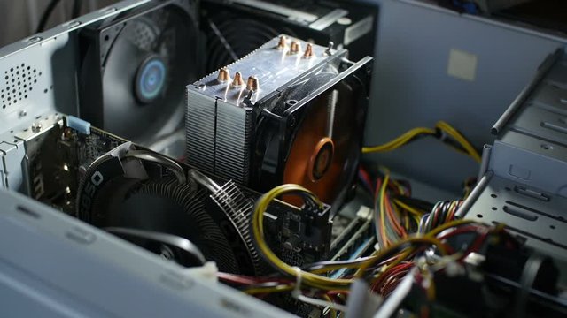 computer with running fans, Inside a  computer