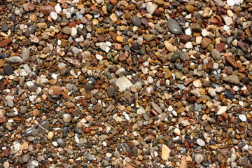 Kleine Steine am Strand Steinstrand