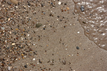 Sand und Wasser am Strand Detail 