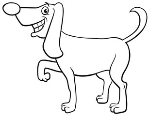 cartoon funny dog character coloring book page
