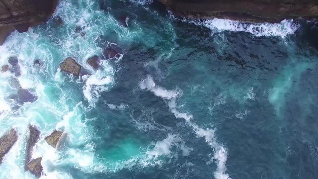 A view from above the frontier of the ocean meets the land