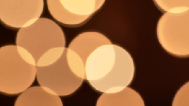 Slow motion out of focus orange lights bokha