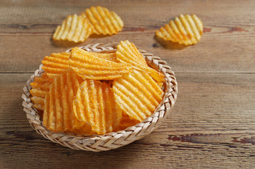 Ribbed potato chips