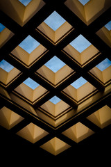 Abstract Architecture Background. Geometric Skylight Interior.