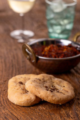 indian naan bread on wood
