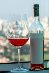 Wine bottle with space to write. Place to write text.