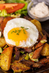 tyrolean potato groestl in a pan