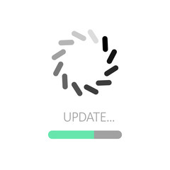 Update icon. System software upgrade concept, loading bar