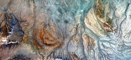 the wound,  abstract photography of the deserts of Africa from the air. aerial view of desert...