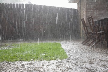 Heavy Rains In Backyard