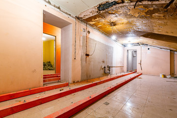 Apartment or room is under construction, remodeling, renovation, overhaul, extension, restoration...