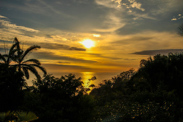 Sunset in the Manuel Antonio National Park. Costa Rica