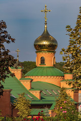 Holosiivskyi mens monastery. Ukraine. Kiev. KYIV. Warm sunny day. religion christianity culture orthotodox.