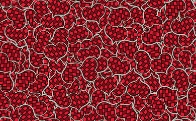 Seamless pattern of hearts. Texture template for printing on wrapping paper. Abstract background for Valentine's day
