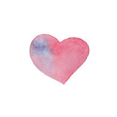 Watercolor multi-colored  heart on a white background. Valentine's Day. Holiday for lovers