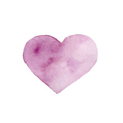 Watercolor multi-colored  heart on a white background. Valentine's Day. Holiday for lovers