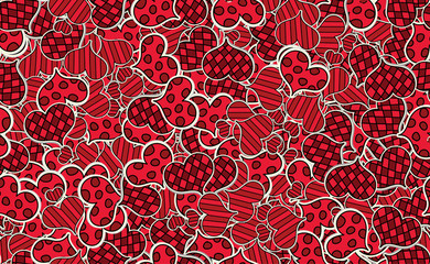 Seamless pattern of hearts. Texture template for printing on wrapping paper. Abstract background for Valentine's day
