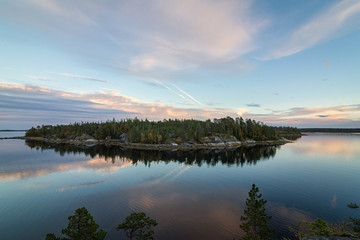 landscape with island and clouds