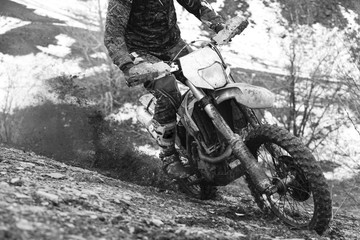 Naklejka premium Endurо riders in action. Motocross sport.