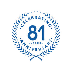 81 years design template. 81st logo. Vector and illustration.
