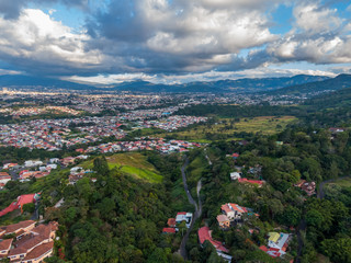 Fototapeta na wymiar Beautiful aerial view of San Jose City in Costa Rica 