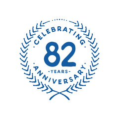 82 years design template. 82nd logo. Vector and illustration.