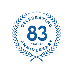 83 years design template. 83rd logo. Vector and illustration.