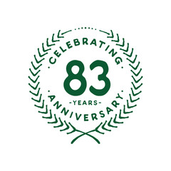 83 years design template. 83rd logo. Vector and illustration.
