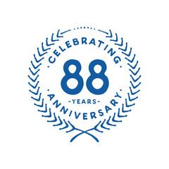 Fototapeta premium 88 years design template. 88th logo. Vector and illustration.