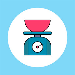 Kitchen scale vector icon sign symbol