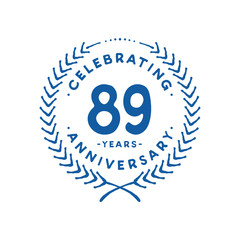 89 years design template. 89th logo. Vector and illustration.