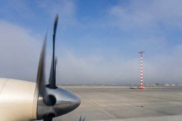 Propeller at the airport field