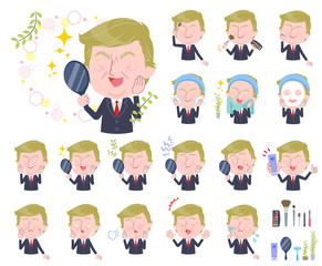 no face Blond hair suit man_beauty