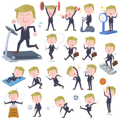 no face Blond hair suit man_exercise