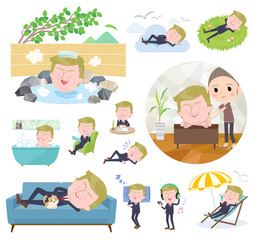 no face Blond hair suit man_relax