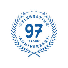 97 years design template. 97th logo. Vector and illustration.